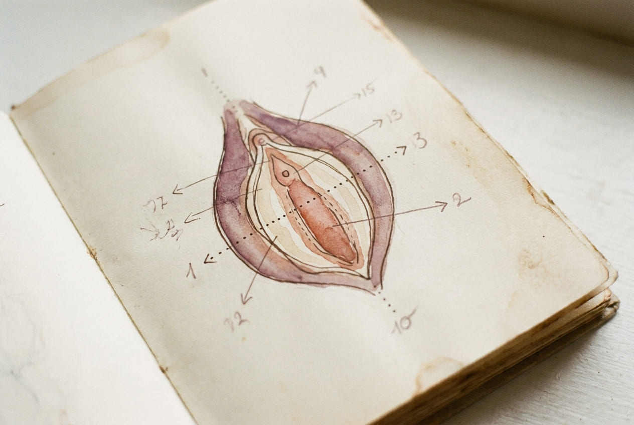 Anatomie-Diagramm: Vulva (außen) vs. Vagina (innen)